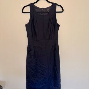 J. Crew Navy Blue Pencil Work Dress 4 Tall